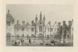 St John Street Yolu üzerinde Lady Owens Alms Evleri by English School