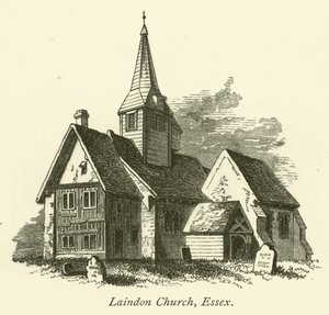 Laindon Kilisesi, Essex (gravür) by English School