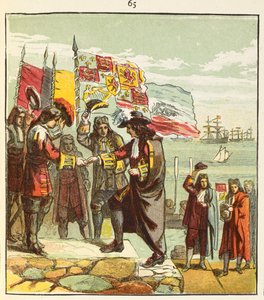 "Orange William'ın İnişi". 5 Kasım 1688'de William İngiltere'yi işgal etti. by English School