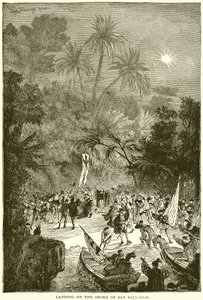 San Salvador kıyısına iniş by English School
