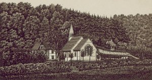 Langrish Kilisesi (litho) by English School