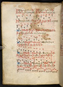 Lansdowne 763, f.112v, On beşinci yüzyılda parşömen üzerine yazılmış ve farklı yazarlar tarafından müzik üzerine eski ve çok ilginç incelemeler içeren bir Cilt. by English School