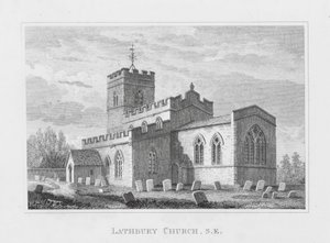 Lathbury Kilisesi, Güney Doğu (gravür) by English School