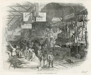 Noel arifesinde Leadenhall Pazarı, 1845 by English School