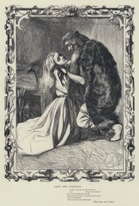 Lear ve Cordelia, Kral Lear, Perde IV, Sahne 7 (gravür) by English School