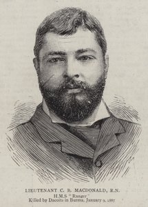 Teğmen CB Macdonald, RN (gravür) by English School