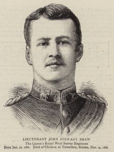 Teğmen John Stewart Shaw (gravür) by English School