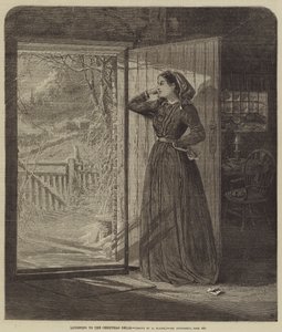 Noel Çanlarını Dinlemek (gravür) by English School