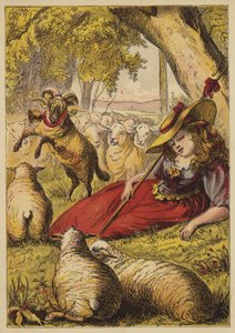 Küçük Bo-Peep (renkli gravür) by English School
