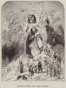 Küçük Lizzie ve periler (gravür) by English School