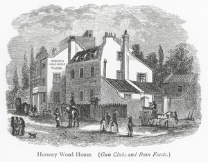 Londra Kulüpleri: Hornsey Wood House (gravür) by English School