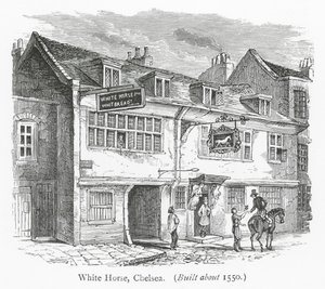 Londra Kulüpleri: White Horse, Chelsea (gravür) by English School