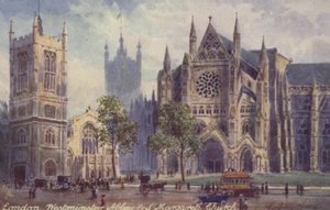 Londra, Westminster Abbey ve St Margarets Kilisesi by English School