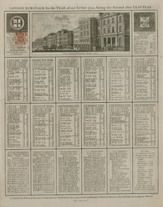 Rabbimiz 1794 yılı için Londra almanack by English School