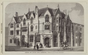 Londra ve İlçe Bankası, Cambridge, Messrs F ve H Francis, Mimarlar (gravür) by English School