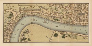 Kraliçe I. Elizabeth zamanında Londra (renkli taş baskı) by English School