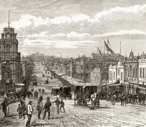 Doğuya Bakmak Bourke Street, Melbourne, 1880 dolayları, Howard Willoughby