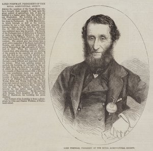 Lord Portman, Kraliyet Tarım Derneği Başkanı (gravür) by English School