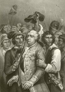 Louis XVI, Tuileries ziyaretlerinde kalabalık tarafından tehdit edildi by English School