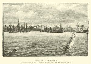Lowestoft Limanı. Oulton Broad için Lothing Gölü'ne Giriş için Yat Yapımı by English School