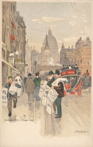 Ludgate Hill, Londra, kağıt çocuk by English School