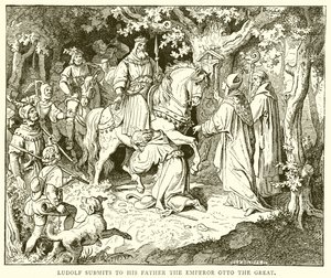 Ludolf, Babasına İmparator Büyük Otto'yu sunar by English School