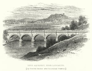 Lancaster yakınlarındaki Lune Su Kemeri (gravür) by English School