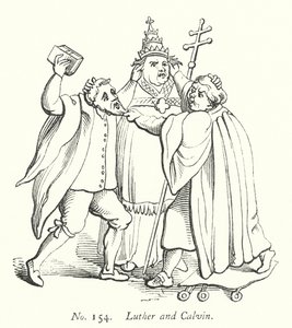 Luther ve Calvin (gravür) by English School