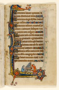 MS 1-2005, fol. 204r: Organ Çalma, Macclesfield Mezmurundan marjinal dekorasyon, Sarum Kullanımı, Doğu Anglia, c.1330 by English School