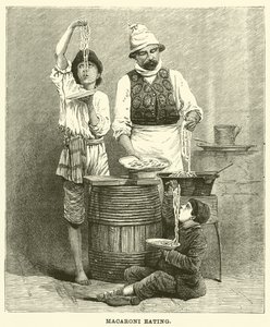 Makarna yemek (gravür) by English School