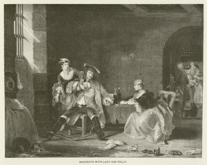 Lucy ve Polly ile Macheath (gravür) by English School