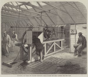 Atlantik Telgraf Kablosunu Büyük Doğu'ya Taşıyan Makineler (gravür) by English School
