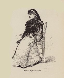 Madam Alphonse Daudet (taş baskı) by English School