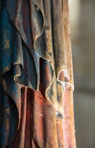 Nefin Madonna ve Çocuğu, polikrom detay by English School