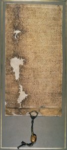 Magna Carta, the final version issued in 1225 by Henry III  by English School