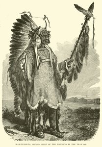 Mah-to-toh-pa, 1883 yılında Mandanların İkinci Şefi by English School