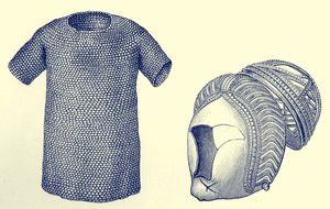 Posta ceketi ve gümüş miğfer, M.S. 450