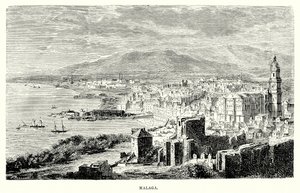 Malaga (gravür) by English School