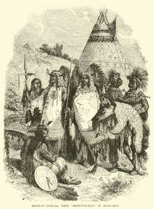 Mandan Kızılderilileri, ayı postlu tıp adamıyla by English School