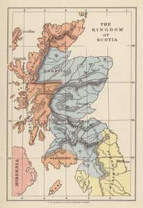 Harita: Scotia Krallığı (renkli taş baskı) by English School