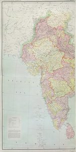 Hindistan Haritası, Albay H.R. Thuillier, R.E., Hindistan Genel Müfettişi, 1877 başkanlığında yayınlandı.
