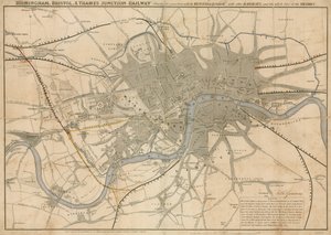 Londra Haritası Birmingham, Bristol, Thames Kavşağı demiryolu, 1839