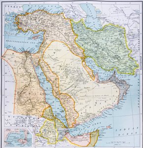 Map of Turkey, Middle East Horn of Africa and Persian Gulf in the 1890s, from 