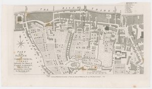 1822 R Wilkinson tarafından Paris Bahçesi malikanesini gösteren harita
