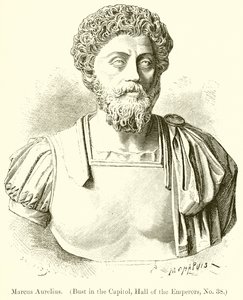 Marcus Aurelius. (Başkentteki Büst, İmparatorlar Salonu, No. 38) by English School
