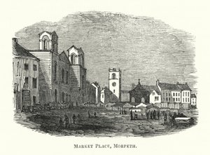 Pazar Yeri, Morpeth (gravür) by English School