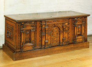 Marquetry Nonsuch sandık (ahşap)