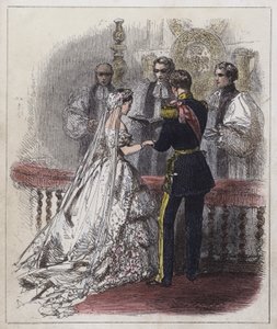 Kraliyet Prensesinin Evliliği (renkli gravür) by English School