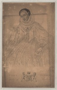 Mary Herbert, Pembroke Kontesi (gravür) by English School