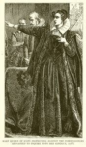 İskoç Kraliçesi Mary, Davranışını Sormak İçin Atanan Komiserleri protesto ediyor, 1568 by English School